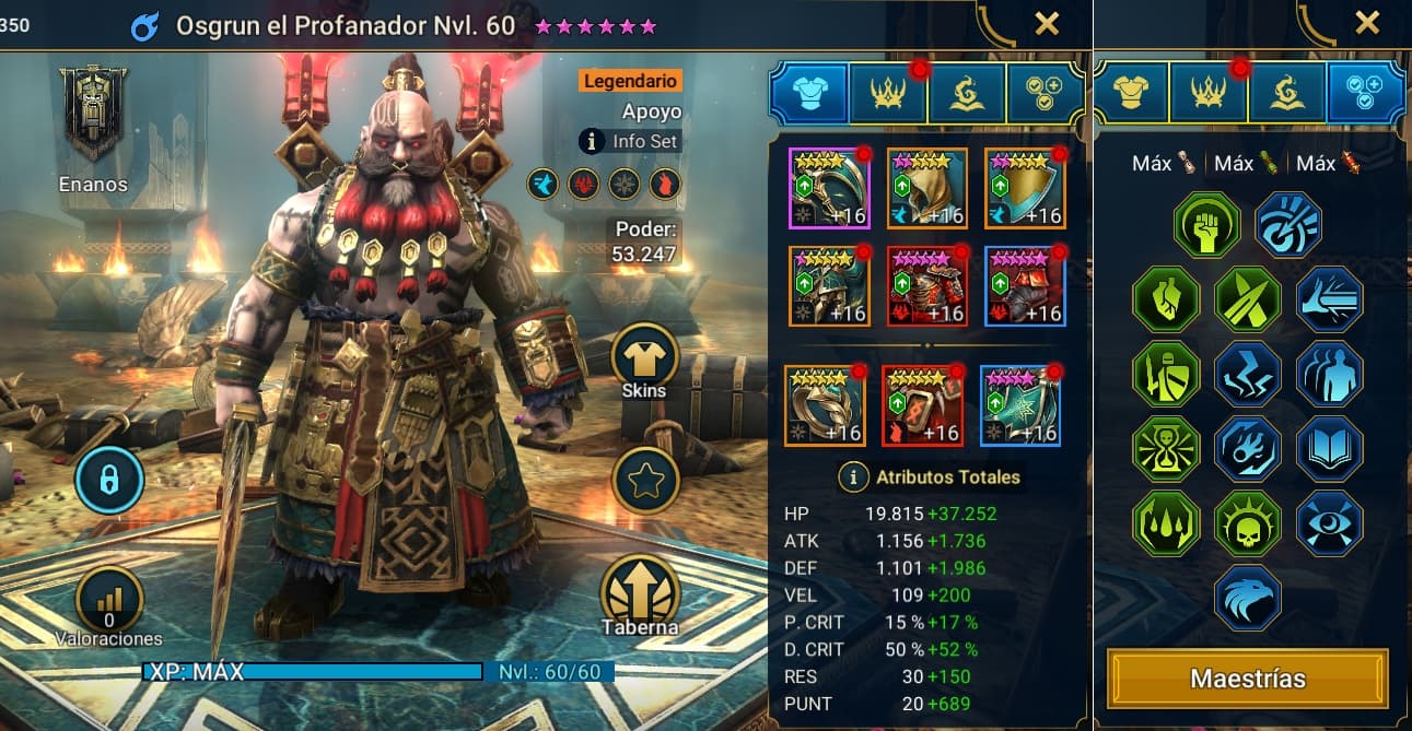Equipo de Osgrun el Profanador