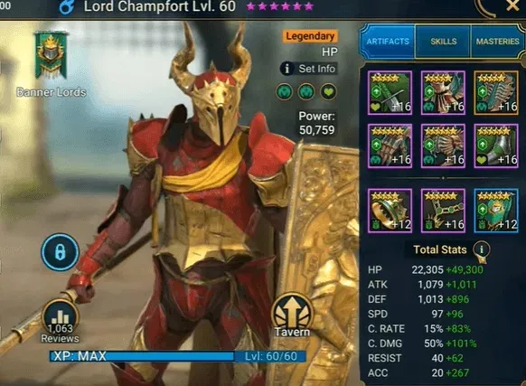 Equipo de Lord Champfort