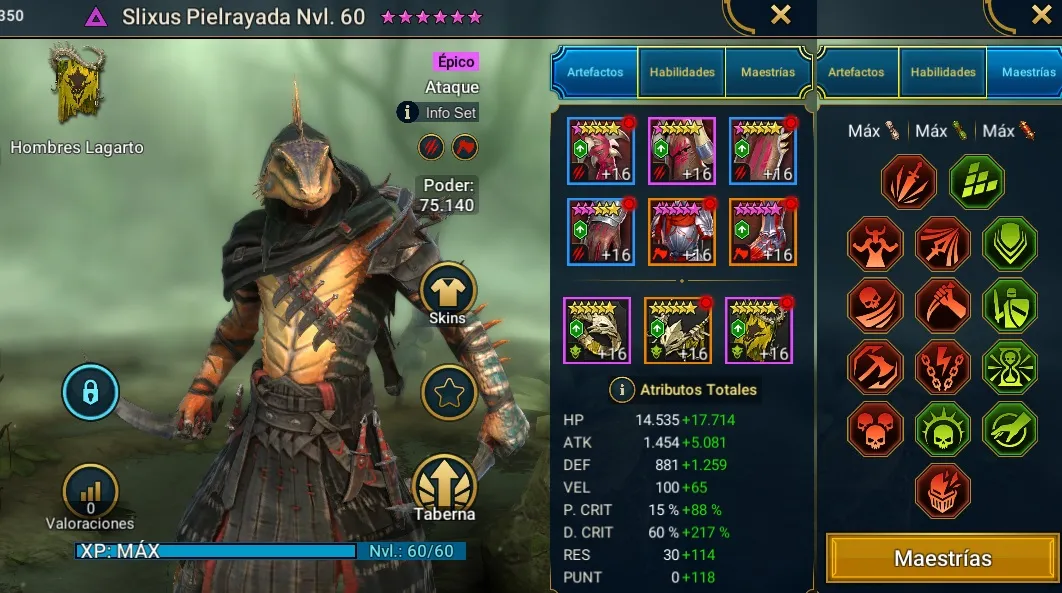 Equipo de Slixus Pielrayada