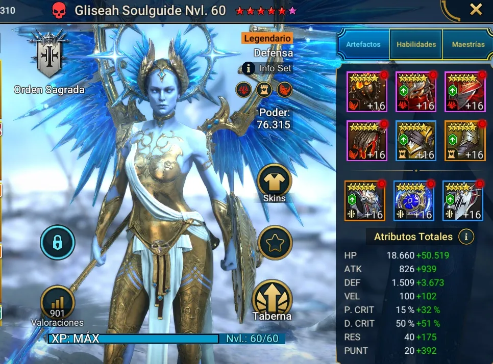 Equipo de Gliseah Soulguide