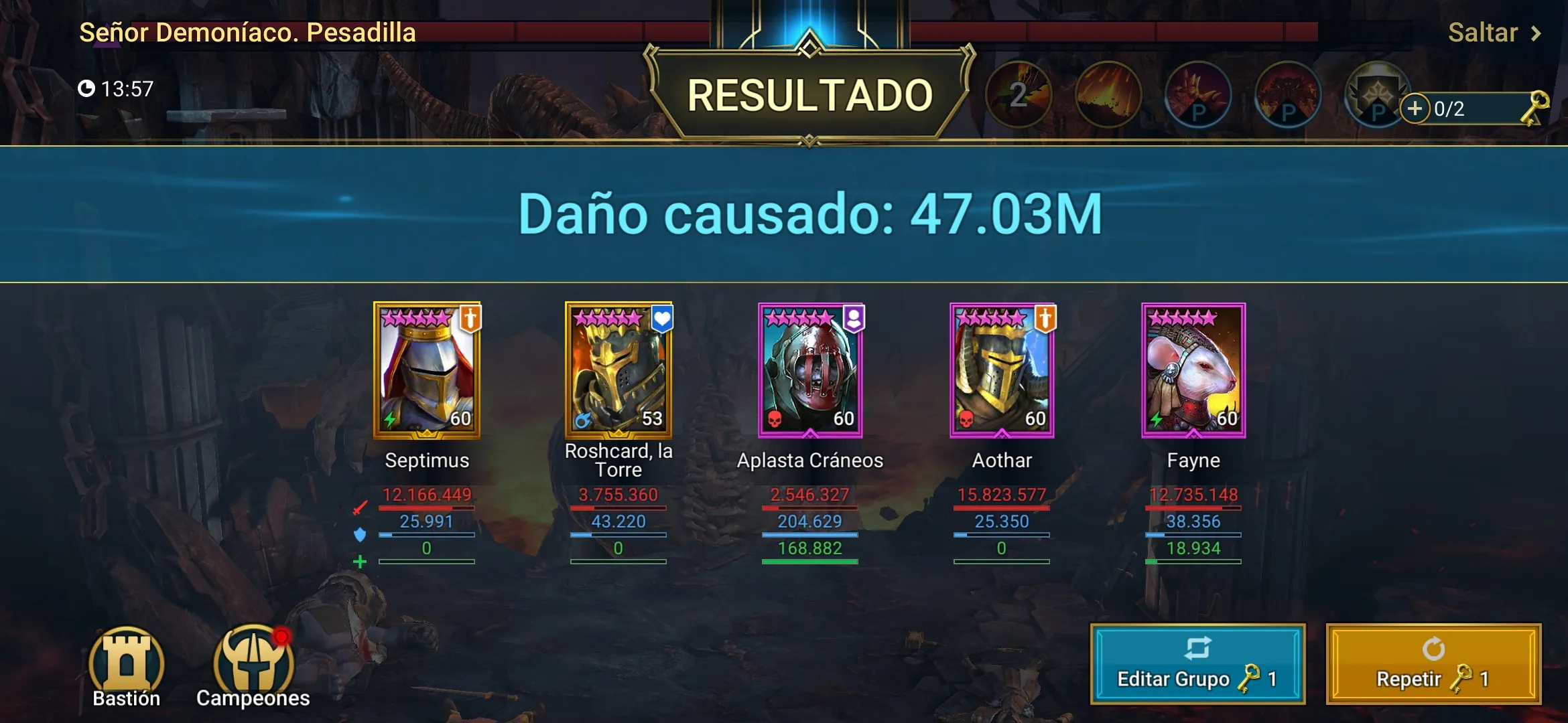 Setup con Bloquear Daño y Aplastacráneos